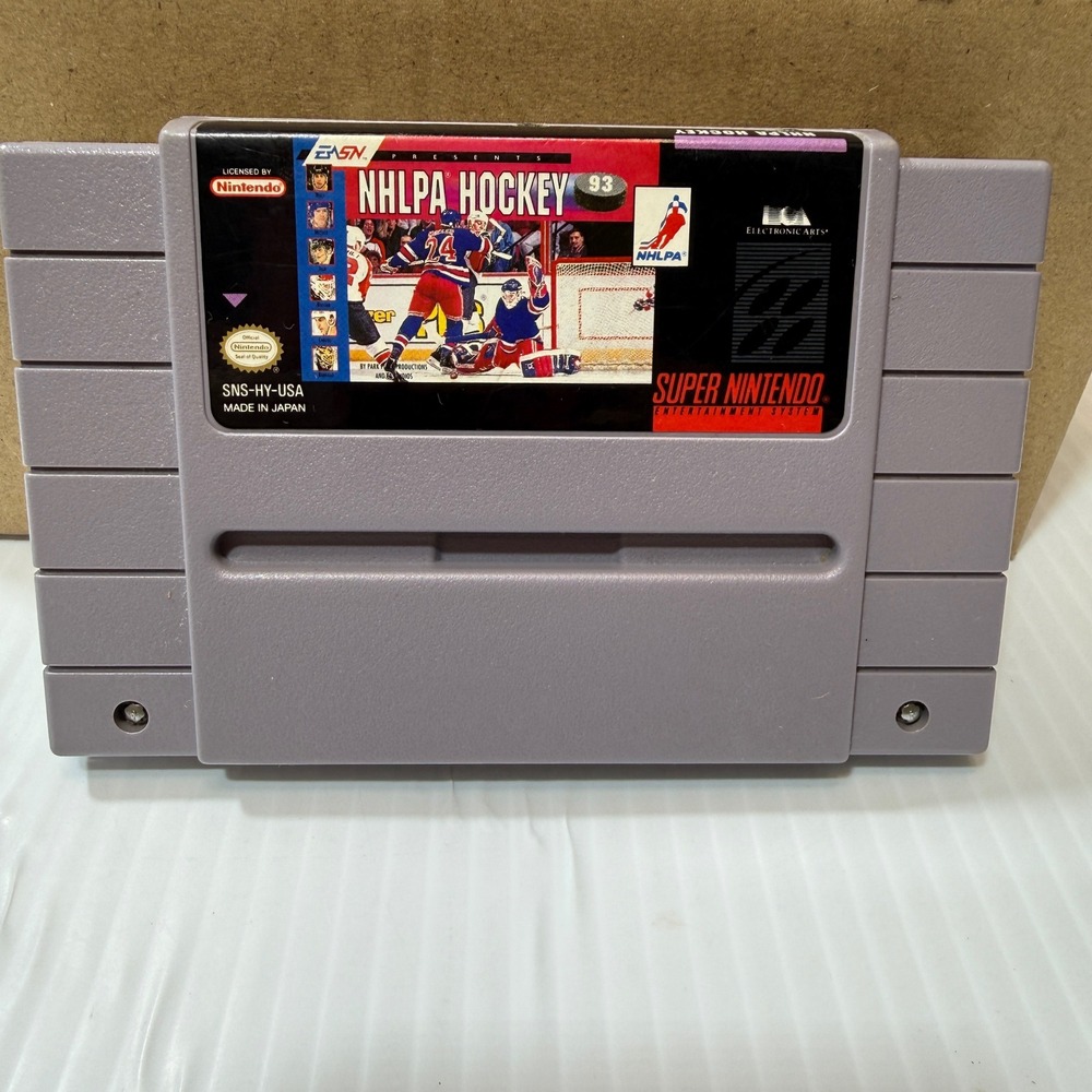 EA NHLPA Hockey 93 SNES Gray Good Authentic Cartridge SNS-HY-USA 16-Bit Sports